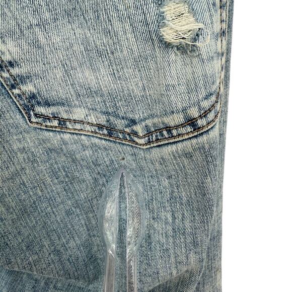 Express Jeans Y2K Acid Wash Distressed Denim Jeans Slim Leg High Rise Size 4 - Picture 9 of 15